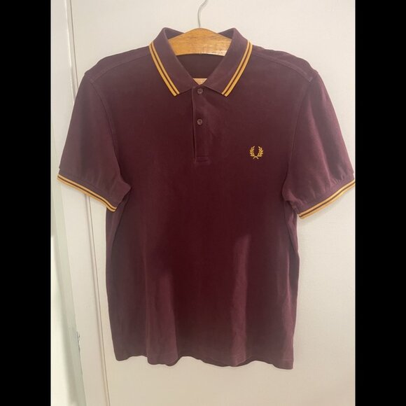 Discontinued Fred Perry Maroon/Gold Polo (M) - Picture 1 of 4